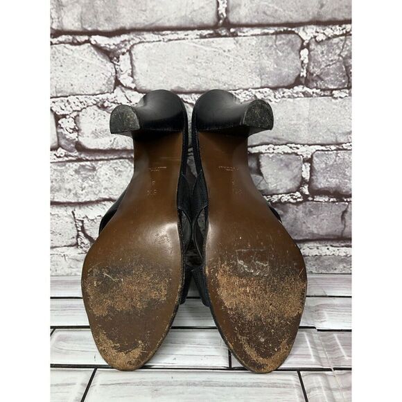 Walter Steiger Black Leather Python Print Heel Sandals Women’s Sz 8.5B US/39EU - Picture 12 of 16